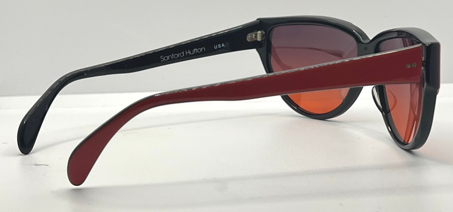 Sanford Hutton Vintage Sunglasses-CS 57 RB Red/Black w/New, Custom Gradient Lenses-USA