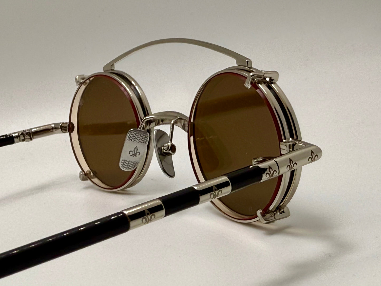 Brand New Philippe V X1 Clip-On Mirrored Sunglasses-Day/Night Yellow Lenses-Handmade in Japan