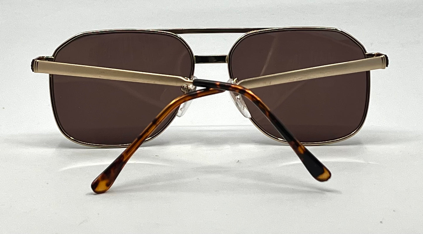 GALANT 102/FLEX Gold 18KGP Vintage Sunglasses – New Brown Second Chance Lenses