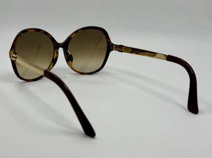 Gucci GG3796/F/S LV5CC Oversized Butterfly Sunglasses Gold Brown Authentic