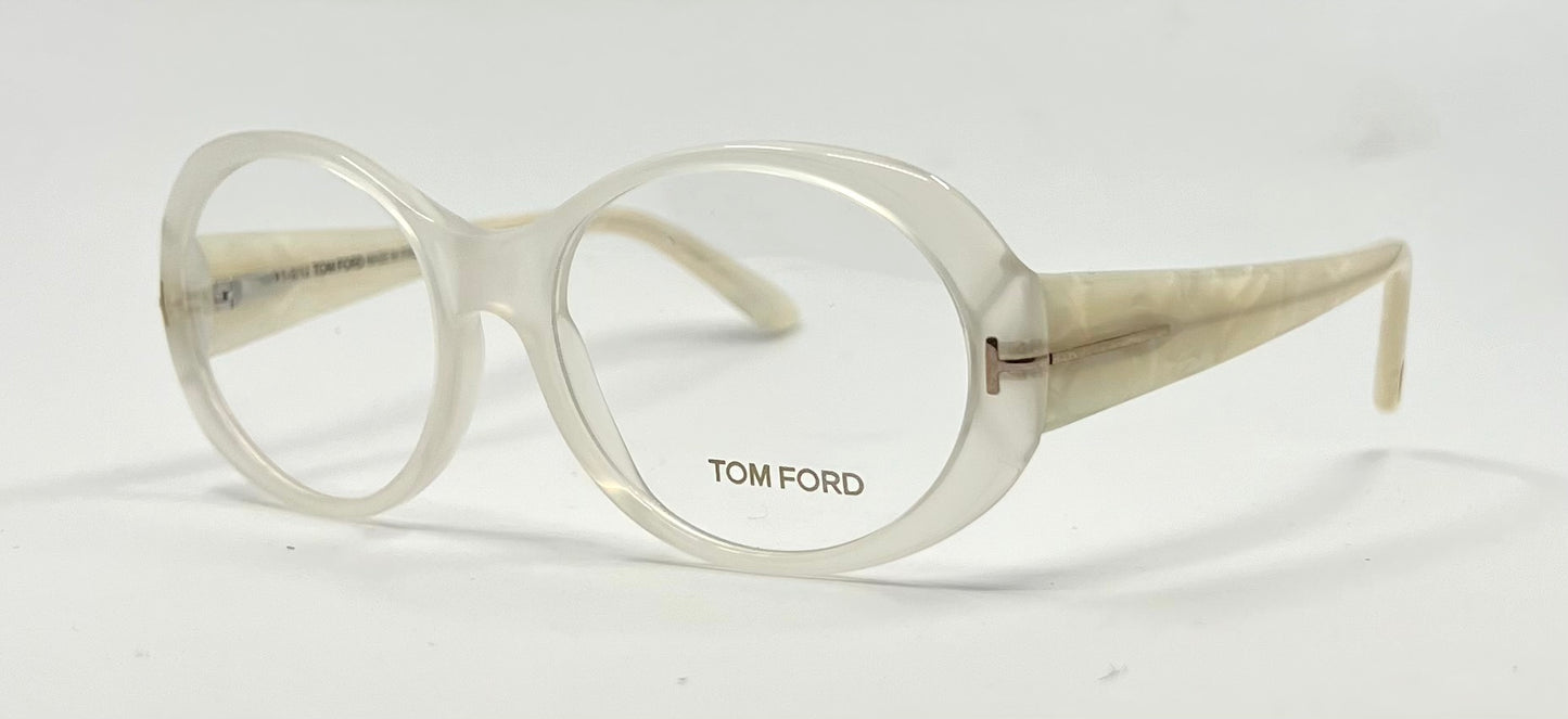 Tom Ford TF5246 024 Ivory Pearl Oval Eyeglasses 53-17-140 Italy Deadstock
