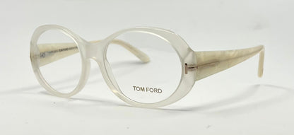 Tom Ford TF5246 024 Ivory Pearl Oval Eyeglasses 53-17-140 Italy Deadstock