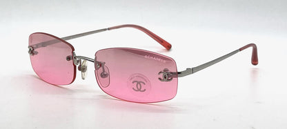 Chanel 4002 124/58 Vintage Y2K Rimless CC Pink Sunglasses-Unworn/Original/Italy