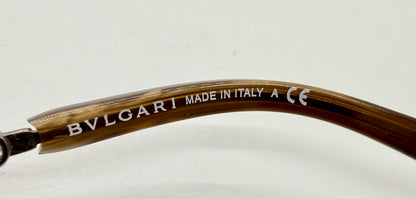 BVLGARI 6025-B Sunglasses-Crystal Temple-Brown Gradient Lenses-Unworn-Italy-60mm