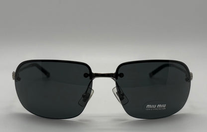 MIU MIU SMU57H Y2K Vintage Deadstock Rimless Shield Sunglasses-Full Kit