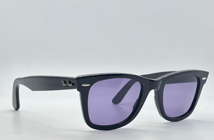 Ray-Ban RB5121 2000 Wayfarer Black w/ New Light Purple Custom Lenses–Full Kit