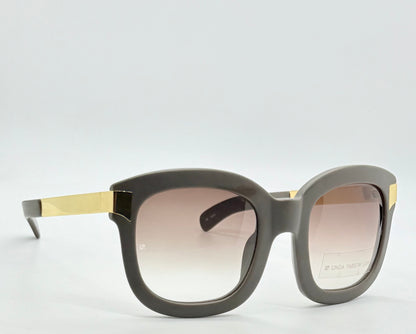 Linda Farrow Luxe LFL/1/6 Grey Gold Oversized Sunglasses Japan Deadstock Kit