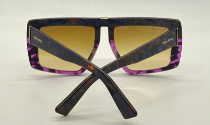 Miu Miu Smu 05O Vintage Sunglasses-Marbled Purple Amber Frame-Italy-55Mm