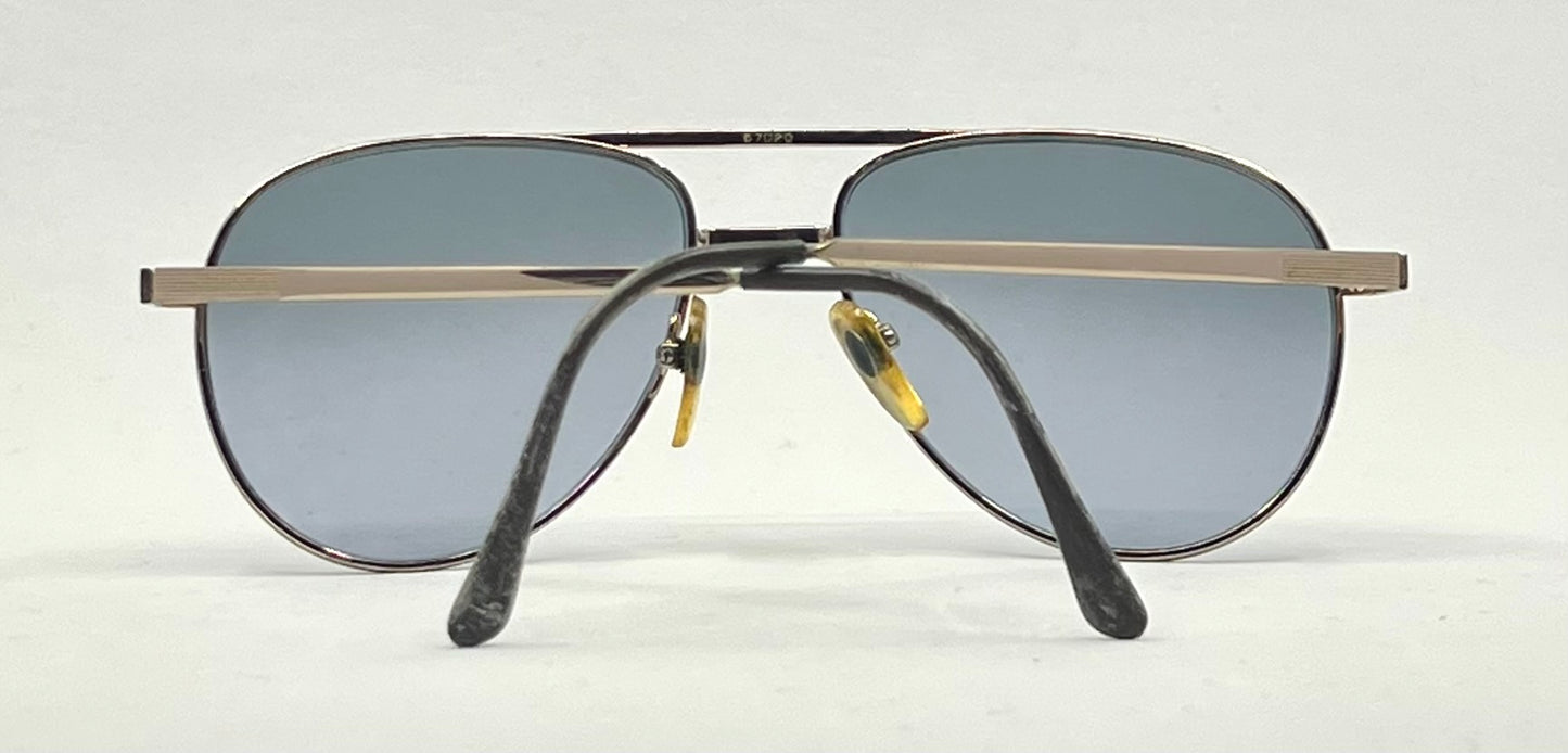 Wilshire Designs MOD-1202G Vintage Aviators w/New Steel Blue Custom Lenses
