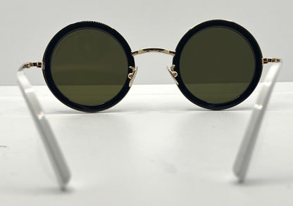 Cutler and Gross 1277 Round Sunglasses Gold/Black/White-New/Unworn-Full Kit-44mm