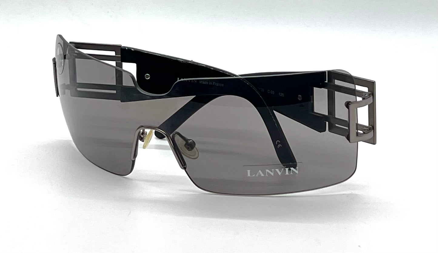Lanvin LV 2135 C03-Vintage Shield Sunglasses France Unworn Y2K