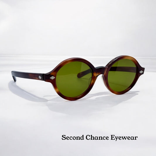 Vintage SR U.S.A. Tortoiseshell Eyewear with Brand New, Custom Olive Green Berko’s Designs Lenses