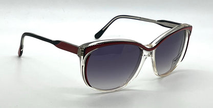 Elegante Mademoiselle V Vintage Sunglasses-Red/Black Unworn/NOS-France
