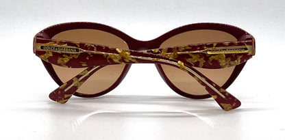 Dolce & Gabbana DG4199 Red Gold Leaf Cat Eye Sunglasses Unworn New Lenses Full Kit