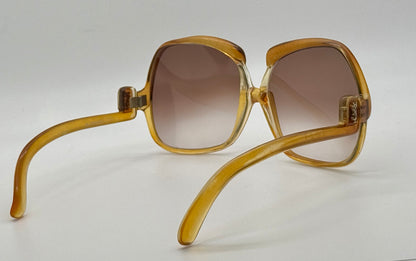 Rare Vintage Yves Saint Laurent 7777 Oversized Amber Gradient Sunglasses, Made in France