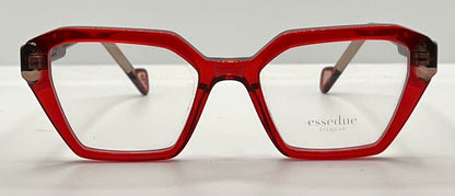 Esse Due ORTI Red Geometric Acetate Eyeglasses 53mm – Handmade in Italy – New Unworn