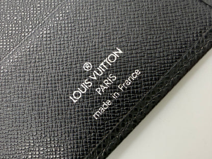 Louis Vuitton Taiga Leather Long Wallet-Black-Made in France-Unused-Archive