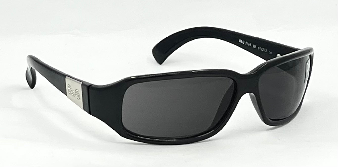 D&G 2165 VINTAGE Y2K Black Sunglasses 61-13 Unworn-Full Kit-Italy