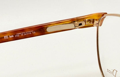 Vintage New/Deadstock Christian Dior 2722 10 Gold & Chestnut Frames – 54mm