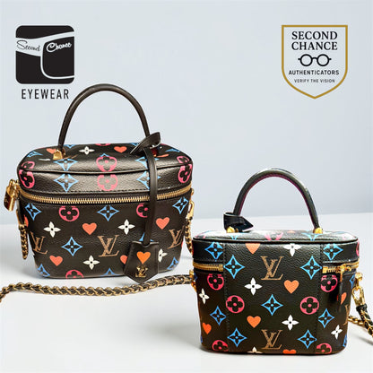 Louis Vuitton - Game On Vanity PM Black Multicolor Hearts Chain Bag Lock LV