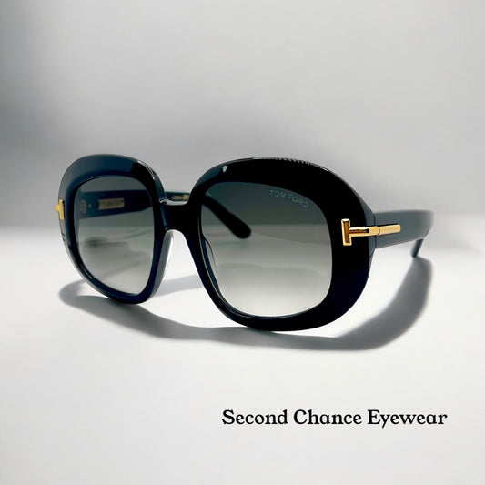 TOM FORD ICON COLLECTION TF1237 01B Sunglasses-ZEISS Gradient Lenses-Full Kit-NEW