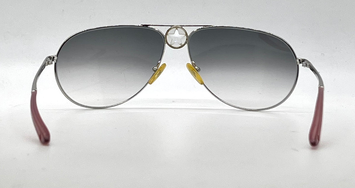 Christian Dior Hippy 1-Silver Star Aviator-Y2K Vintage Sunglasses-Unworn-Italy