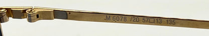 Silhouette V6050 Vintage Gold Sunglasses w/New Solid Blue Custom Lenses-57mm-Austria