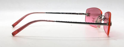 Chanel 4002 124/58 Vintage Y2K Rimless CC Pink Sunglasses-Unworn/Original/Italy