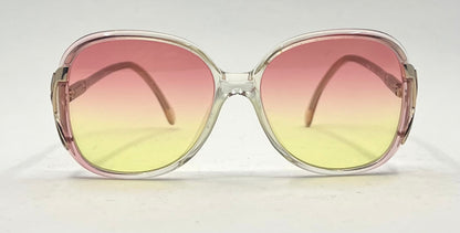 Luxottica Vintage Oversized Sunglasses-with New Rose/Lemon Custom Lenses
