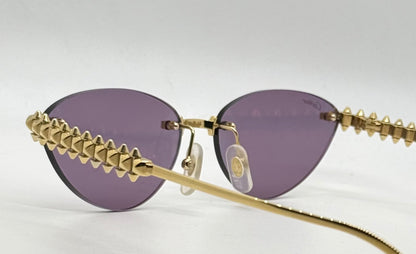Cartier Clash de Cartier CT0543S 004 Gold Rimless Sunglasses-ZEISS Purple Lenses