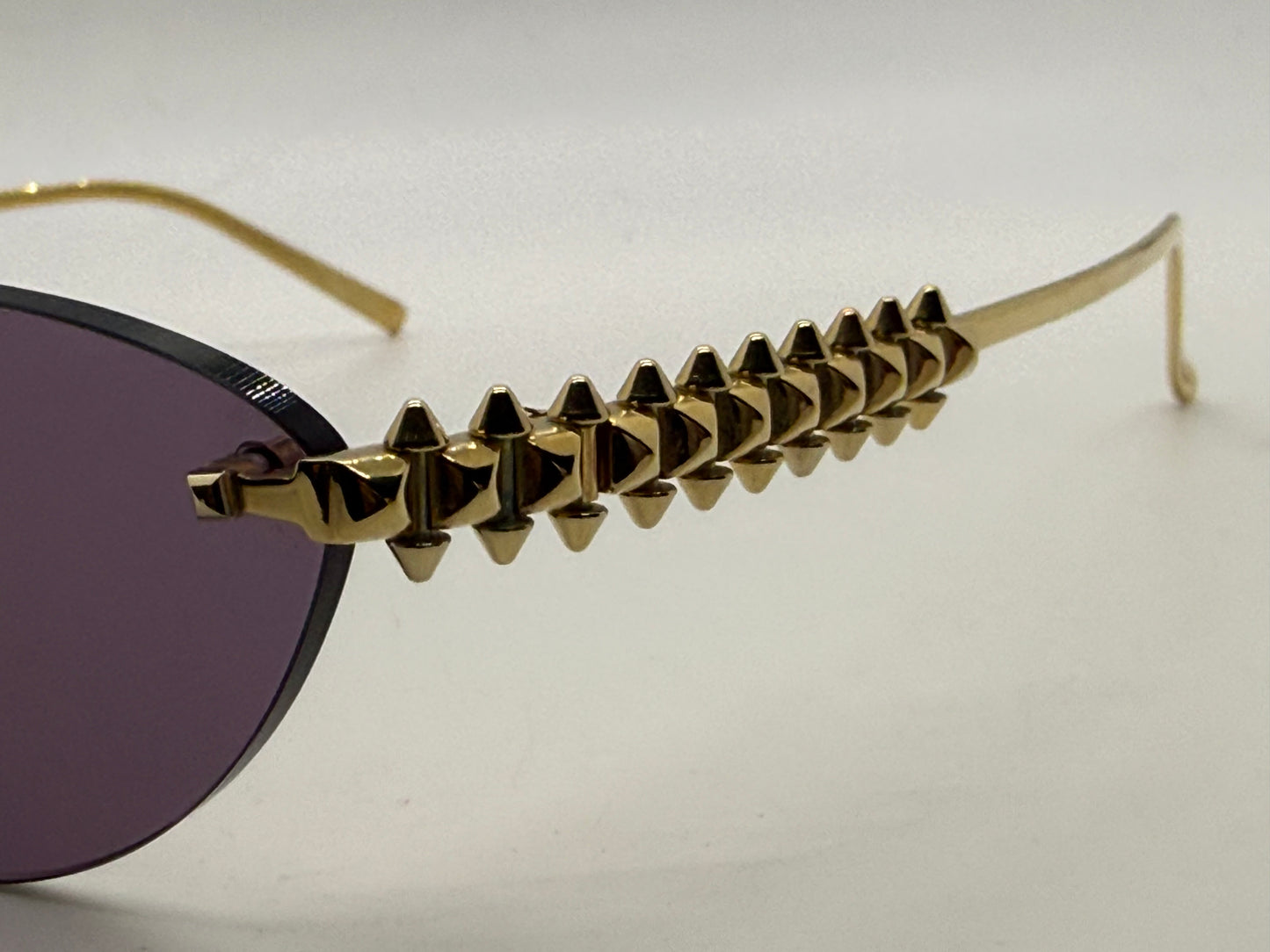 Cartier Clash de Cartier CT0543S 004 Gold Rimless Sunglasses-ZEISS Purple Lenses