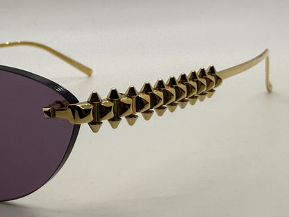 Cartier Clash de Cartier CT0543S 004 Gold Rimless Sunglasses-ZEISS Purple Lenses