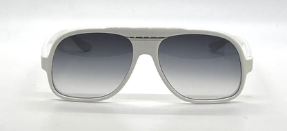 SRO VINTAGE Optical White Oversized Aviator Sunglasses-New Gray Gradient Lens-USA