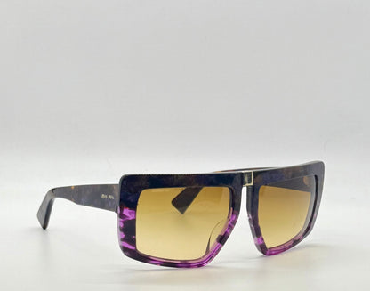 Miu Miu Smu 05O Vintage Sunglasses-Marbled Purple Amber Frame-Italy-55Mm
