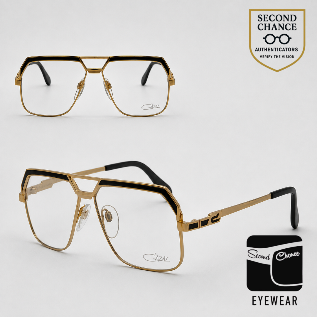Cazal Mod 719 Col. 97/02 Gold Brown Aviator Vintage Eyeglasses-Unworn-Germany