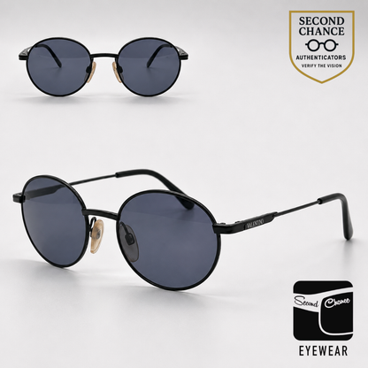 Chagall by Visibilia LL50042F Black Round Vintage Sunglasses-Unworn-Italy