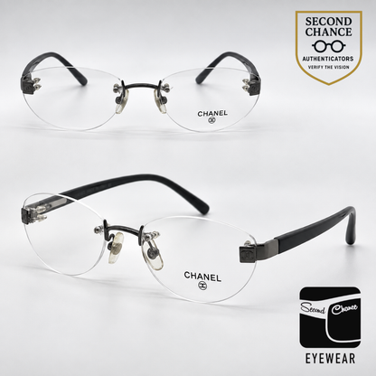 Chanel 2027 GN Rimless VINTAGE Eyeglasses Unworn/Y2K Italy 54-18