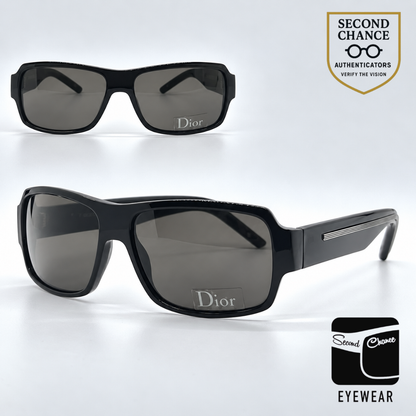 Christian Dior Dior Homme BLACKTIE103S Rectangle Black Sunglasses Brown Lenses-Unworn