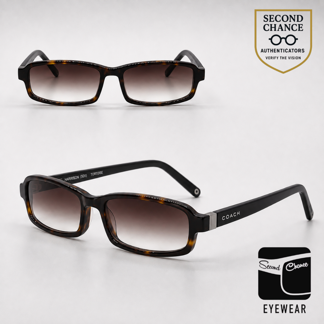 Coach Harrison 501 Tortoise Narrow Rectangular Vintage Sunglasses-Unworn