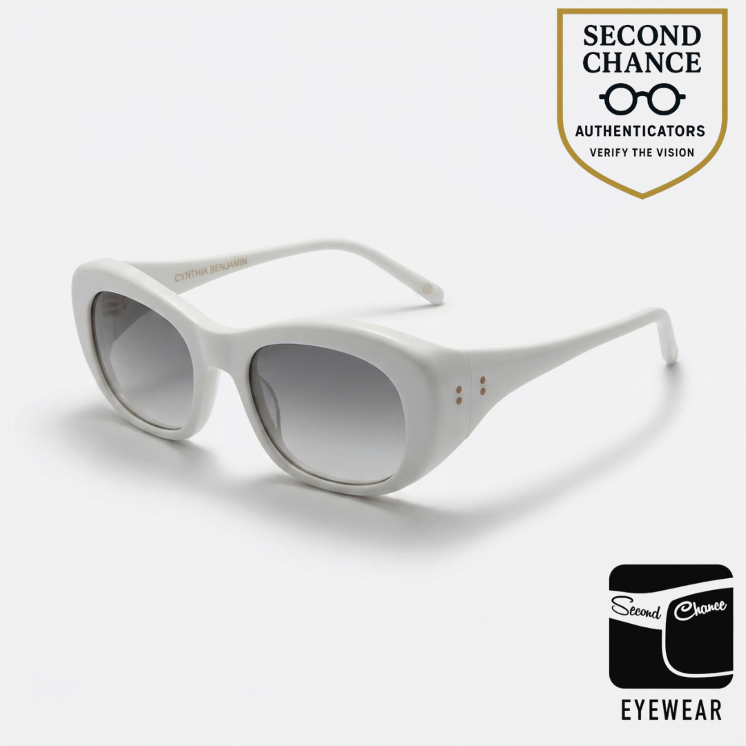 Cynthia Benjamin LEE White Handmade Vintage Sunglasses