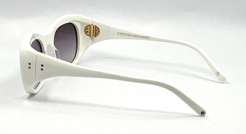 Cynthia Benjamin LEE White Handmade Vintage Sunglasses