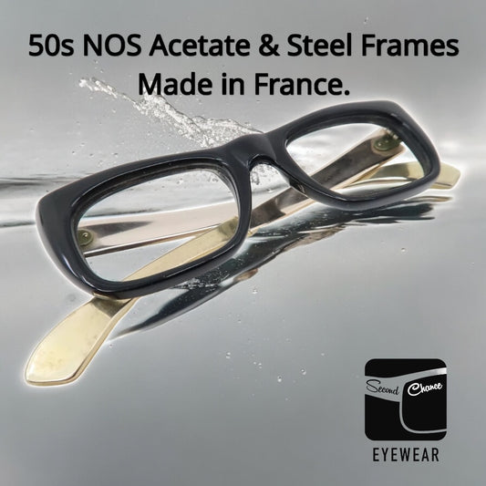 Vintage NOS 50’s Acetate & Steel Eyeglass Frames - Size 44-20 Made in France