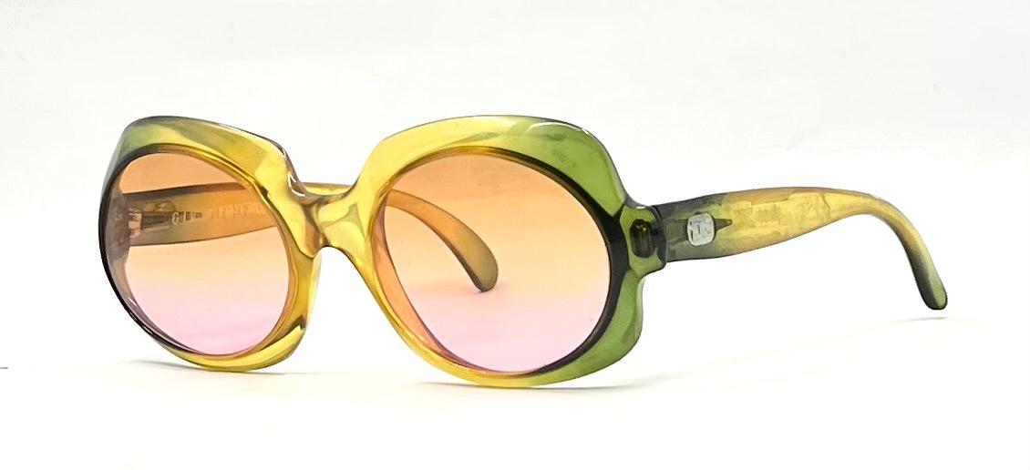 GIVENCHY II VINTAGE Optyl Sunglasses Green Citrine- New Solid Rose Custom Lenses