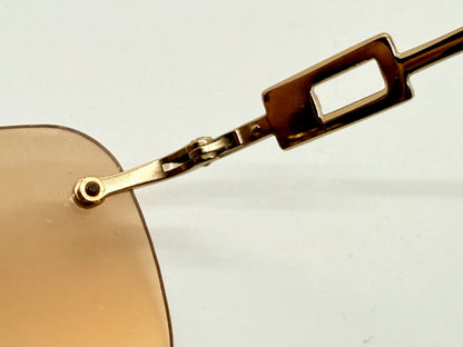 Gucci GG1777/S Strass Rimless Shield Sunglasses Gold/Brown 51mm-VINTAGE/UNWORN