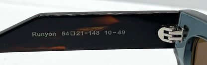Entourage of 7 Runyon 10-49 Sunglasses-Made in Japan-Transparent Slate Blue/Tortoise-54mm-Full Kit