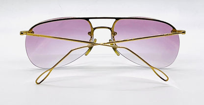 Gucci GG1292/S Gold Unworn Vintage Aviator Full Kit Custom Pink Lenses