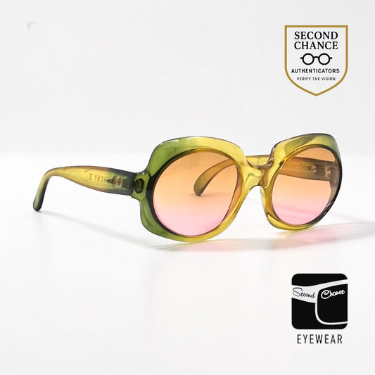 GIVENCHY II VINTAGE Optyl Sunglasses Green Citrine- New Solid Rose Custom Lenses