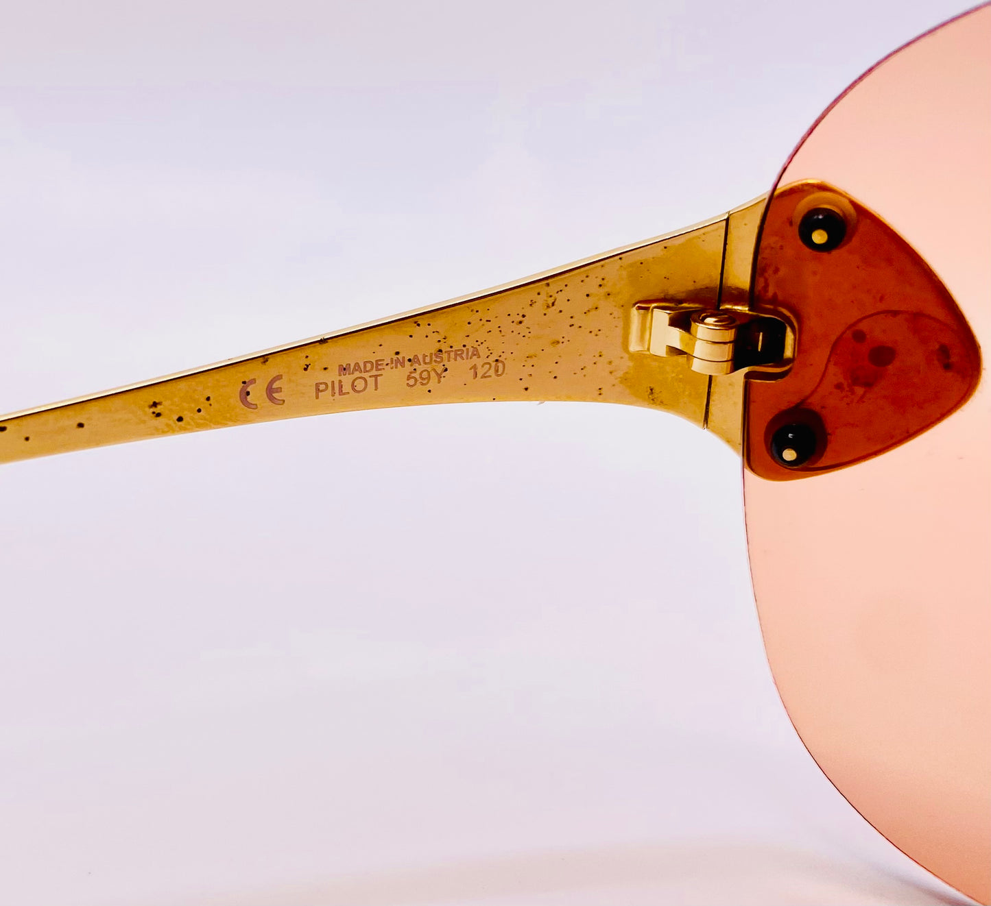 Vintage Christian Dior 2000 “John Galliano” Pink Shield Sunglasses – Y2K Iconic Gold-Tone Rimless Design