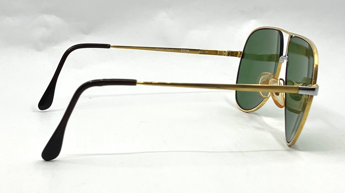 HEAD 77 F020-Vintage Aviator Sunglasses-Green Lenses-Italy-60mm-Unworn