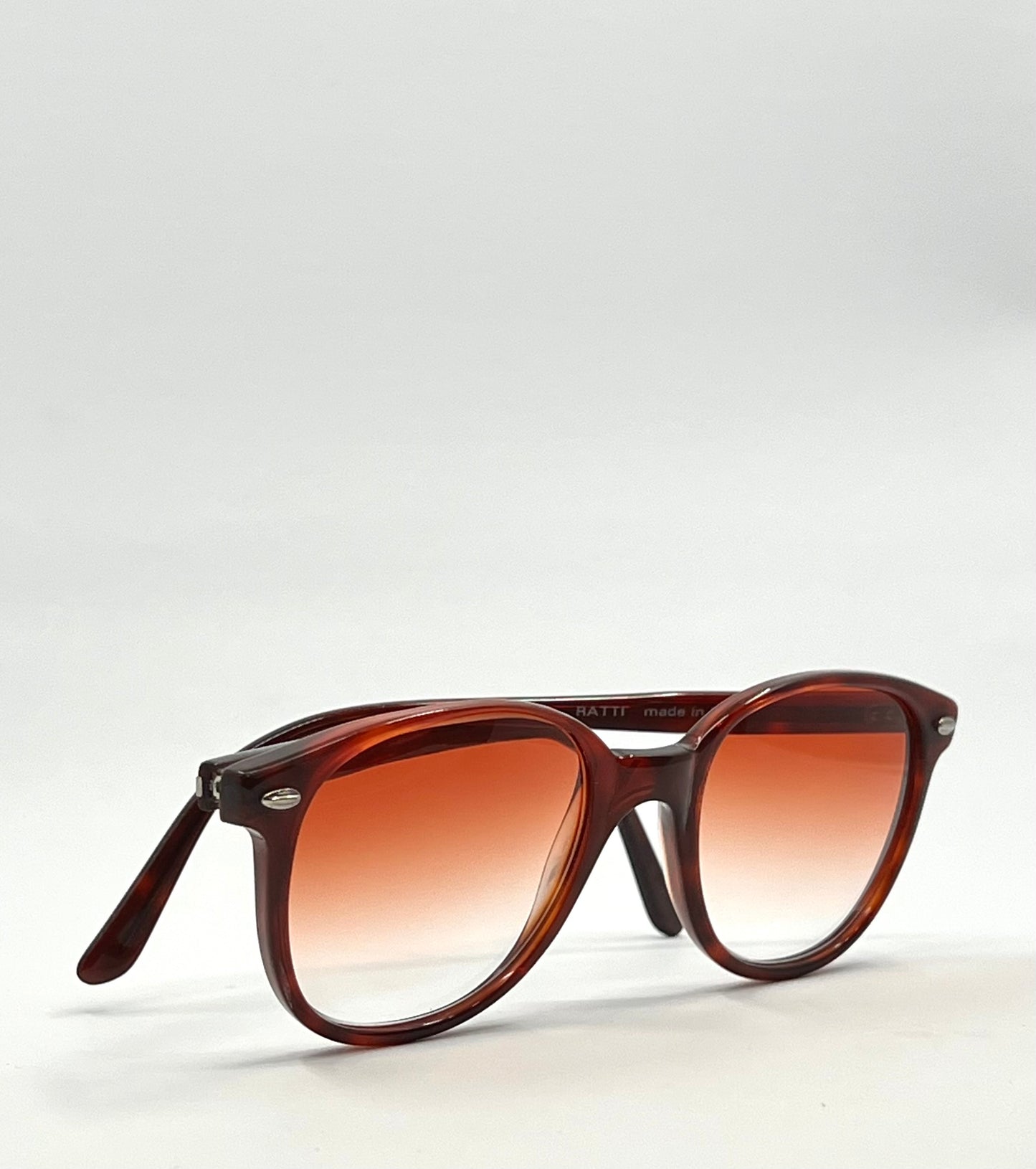 1980s Persol RATTI P 51/72 Vintage Sunglasses w/New Crimson Gradient Tinted Custom Lenses